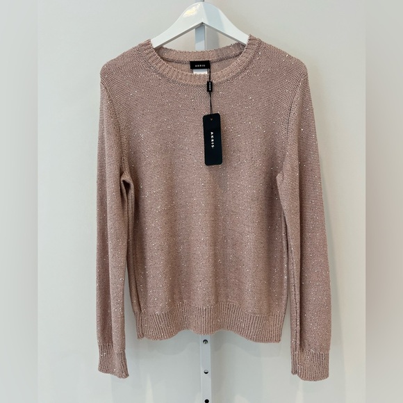 AKRIS LINEN SEQUINS LILY PULLOVER SWEATER SIZE US 14 NWTS! - Picture 5 of 15